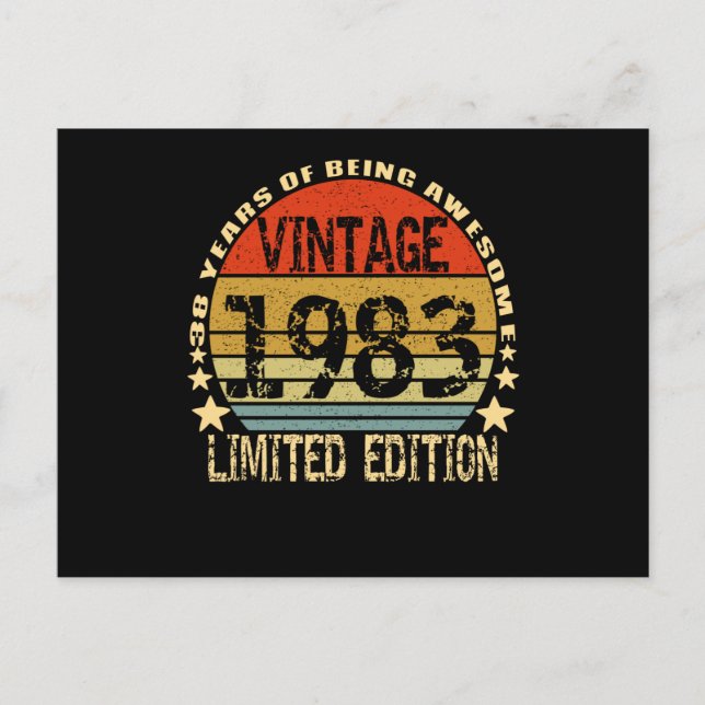 Vintage 1983 Limited Edition 38 Years Postcard (Front)