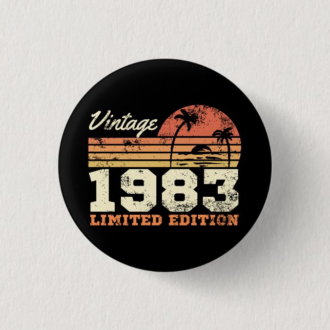 Vintage 1983 Limited Edition 41st Birthday 3 Cm Round Badge (Front)