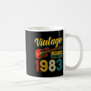 Vintage 1983 Limited Edition Guitar Birth Year Coffee Mug