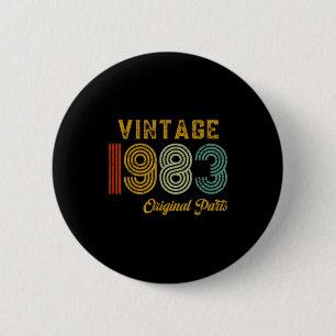 Vintage 1983 Original Parts Retro 42 Years Old Men 6 Cm Round Badge