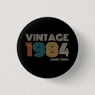 Vintage 1984 40th Birthday 3 Cm Round Badge