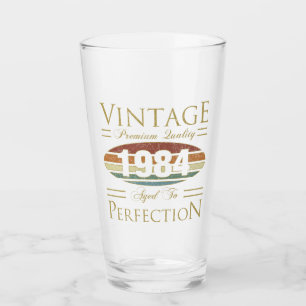 Vintage 1984 40th Birthday Glass