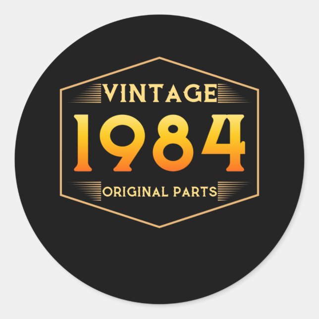 Vintage 1984 classic round sticker (Front)