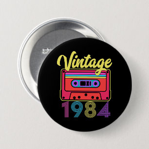 Vintage 1984 Colourful Cassette Tape 7.5 Cm Round Badge
