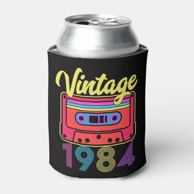 Vintage 1984 Colourful Cassette Tape Can Cooler (Can Front)