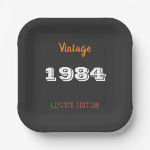 Vintage 1984 limited edition 42nd Birthday Gift Paper Plate