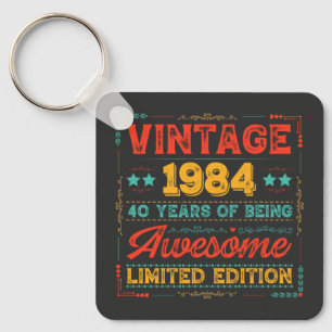 Vintage 1984 Made in 1984 40th Birthday 40 Years  Key Ring