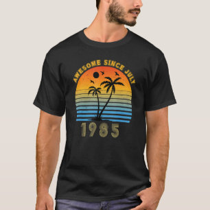 Vintage 1985 37th Birthday Awesome Since July Summ T-Shirt
