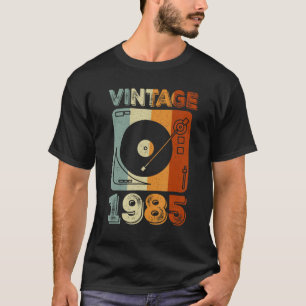Vintage 1985 38 Years Old Boys Vinyl Record Player T-Shirt