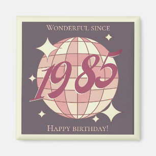 Vintage 1985 39th birthday retro purple magnet