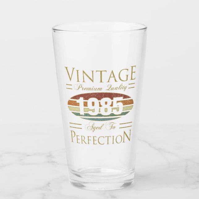 Vintage 1985 40th Birthday Glass (Front)