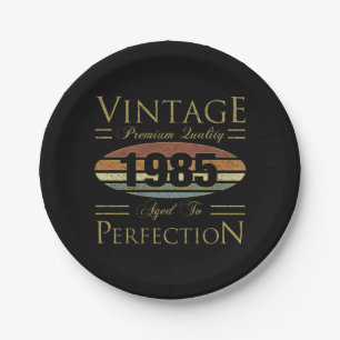 Vintage 1985 40th Birthday Paper Plate