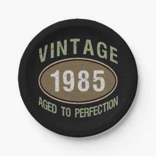 Vintage 1985 40th Birthday Paper Plate
