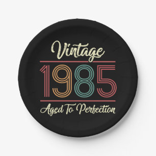 Vintage 1985 40th Birthday Paper Plate