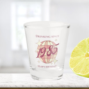 Vintage 1985 40th birthday retro purple shot glass