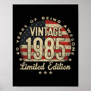 Vintage 1985 Limited Edition 40-year-old Gifts Usa Poster