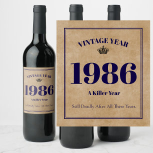 Vintage 1986 – A Killer Year 40th Birthday Wine Label