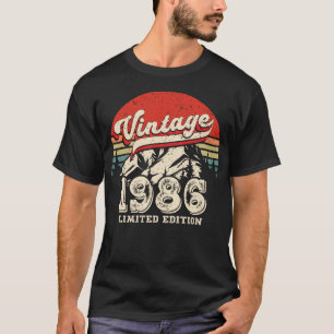 Vintage 1986 Birthday Retro 40th Outdoorsy Bday T-Shirt