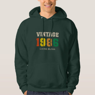 Vintage 1986 Limited Edition Retro Birthday Design Hoodie