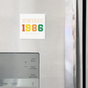 Vintage 1986 Limited Edition Retro Birthday Design Magnet