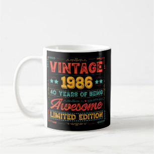 Vintage 1986 Made in 1986 40th Birthday 40 Years Coffee Mug