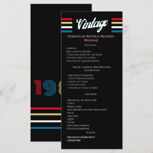 Vintage 1986 Retro 40th Birthday Party Itinerary