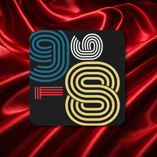 Vintage 1986 Retro Stripe Abstract 40th Birthday Coaster