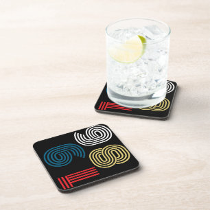 Vintage 1986 Retro Stripe Abstract 40th Birthday Coaster