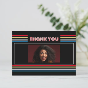 Vintage 1986 Retro Stripe Colorful 40th Birthday Thank You Card