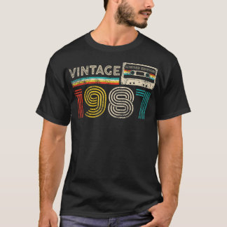 Vintage 1987 37Th Birthday Gifts 37 Years Old Cass T-Shirt