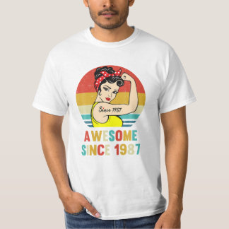 Vintage 1987 Birthday Gift For Women 37 T-Shirt
