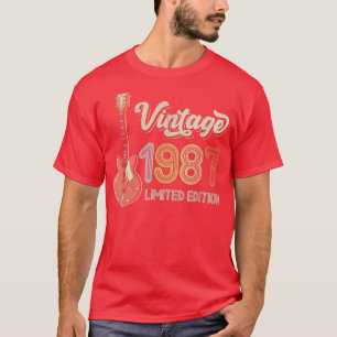Vintage 1987 Guitar lovers 35th Birthday Electric  T-Shirt