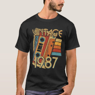 Vintage 1987 Retro Cassette Tape Graphic T-Shirt