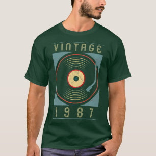 Vintage 1987 Vinyl Retro Turntable Birthday DJ T-Shirt