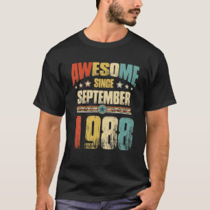 Vintage 1988 33Rd Birthday Awesome Since September T-Shirt