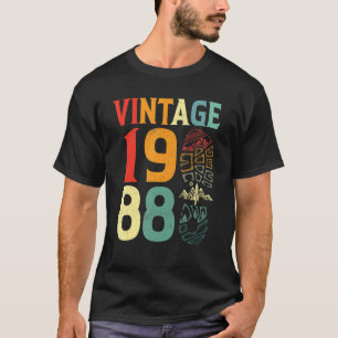 Vintage 1988 34 Year Old Birthday Camping Hiking   T-Shirt