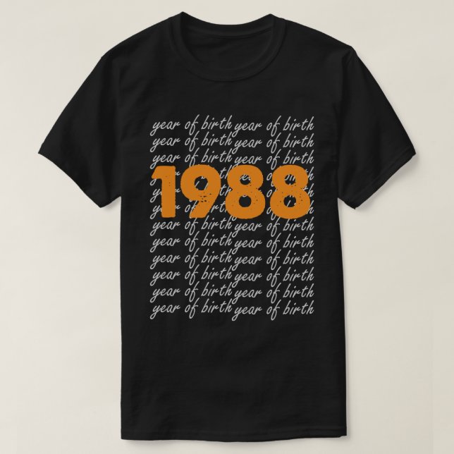Vintage 1988 Birthday Gifts Men Women T-Shirt (Design Front)