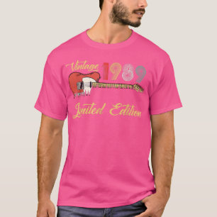 Vintage 1989 Birthday Gifts Guitar Lovers 34th Bir T-Shirt