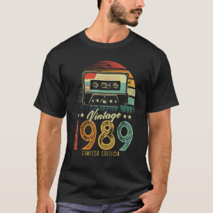 Vintage 1989 Retro Cassette 1989 33rd Birthday 33  T-Shirt