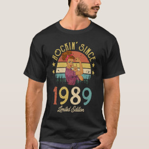 Vintage 1989 Rockin Since 33rd Birthday Women 33 Y T-Shirt