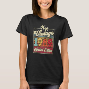 Vintage 1989 Wedding Anniversary Born In 1989 Birt T-Shirt