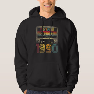 Vintage 1990 32nd Birthday  Ideas Men Women Him He Hoodie