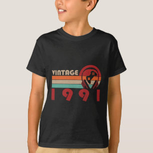 Vintage 1991 Funny 33 Years Old Boys Gamer 33th Bi T-Shirt