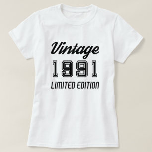 Vintage 1991 Limited Edition Birthday Anniversary T-Shirt