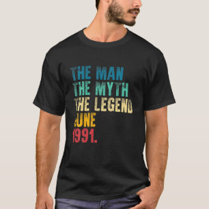 Vintage 1991 Man Myth Legend 30Th Bday Retro 30 Ye T-Shirt