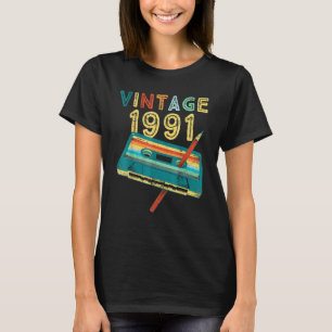 Vintage 1991 Music Cassette 32th Birthday 32 Years T-Shirt