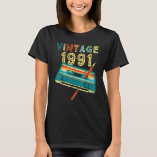 Vintage 1991 Music Cassette 32th Birthday 32 Years T-Shirt
