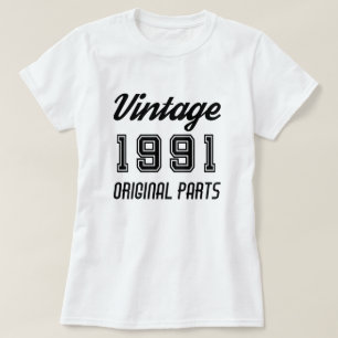 Vintage 1991 Original Parts Birthday T-Shirt