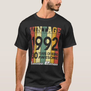 Vintage 1992 30 Years Of Being Awesome 30Th Birthd T-Shirt