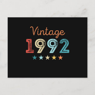 Vintage 1992 30th Birthday Retro Gift 30 year old Postcard